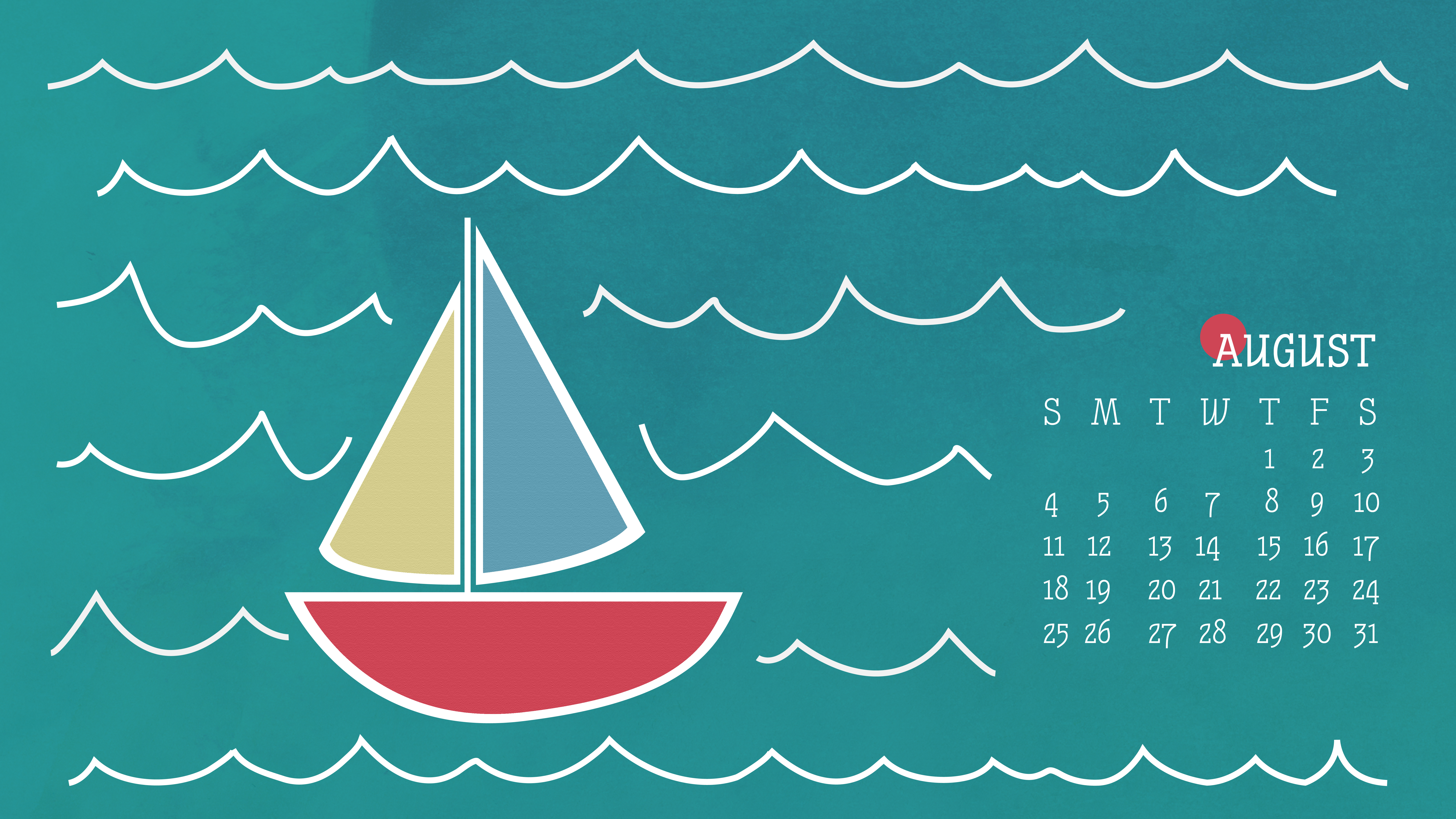 August Desktop Calendar Lavender Kay